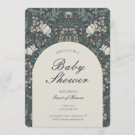 Invitación Traditional Floral Arts and Crafts Baby Shower