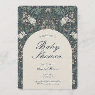 Invitación Traditional Floral Arts and Crafts Baby Shower