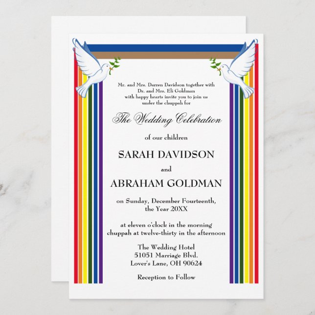 Invitación Traditional Jewish Wedding Invitations - Ark (Anverso / Reverso)
