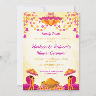 Invitación Traditional Maiyan Ceremony Invitation Card