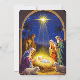 Invitación Traditional Nativity Holy Family