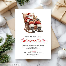 Invitación Traditional Red Green Script Font Christmas Party 
