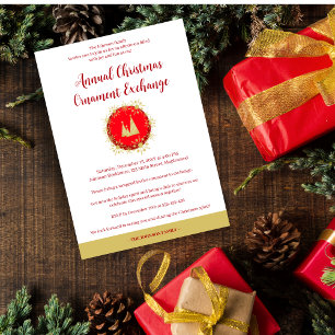 Invitación Traditional Snowflakes Christmas Ornament Exchange