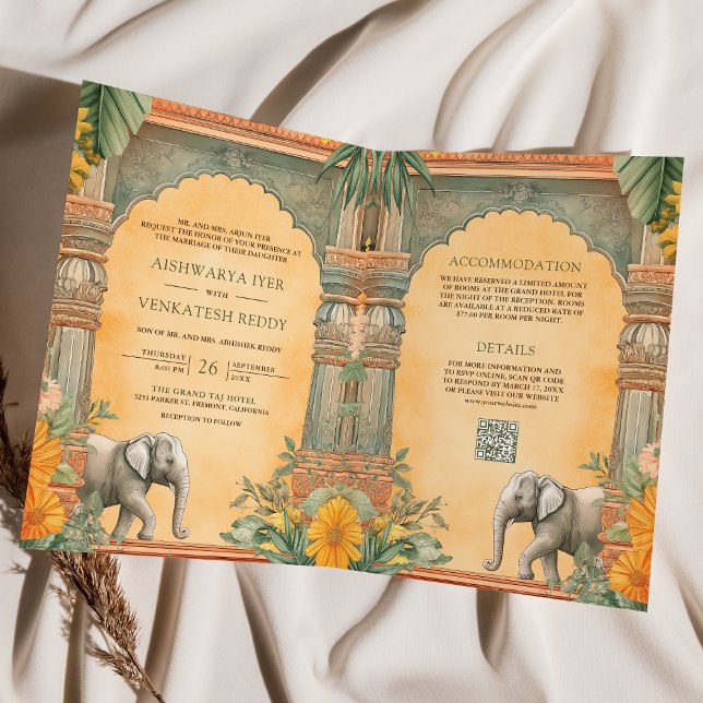 Invitación Traditional South Indian Photo QR Code Wedding (Subido por el creador)