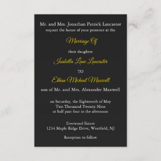 Invitación Traditional Wedding with Both Parents Names on