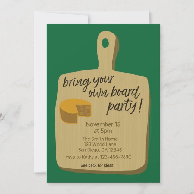 Invitación Trae a tu propio Fiesta de la junta Wisconsin Foot (Anverso)
