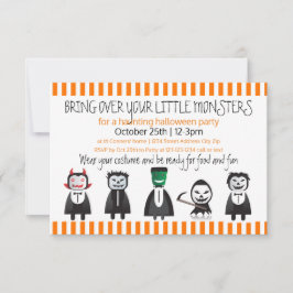 Invitación Trae encima a tus monstruos-3x5Halloween Party Inv