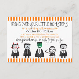 Invitación Trae encima a tus monstruos-3x5Halloween Party Inv