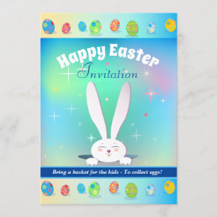 Invitación Trae una canasta para que los niños recojan huevos