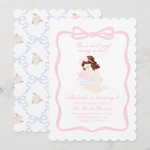 Invitación Traer un abuelo precoz de cumpleaños de muñeca