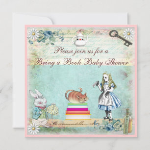 Invitación Traer un Baby Shower de gatos de Alice y Cheshire