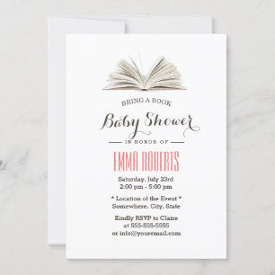 Invitación Traer un Baby Shower de solicitud de libro