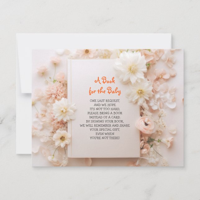 Invitación TRAER UN LIBRO Peach Pink Baby Shower (Anverso)