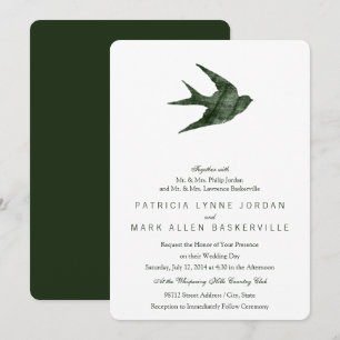 Invitación Tragar aves (estilo Letterpress)