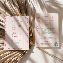 Invitación Trages de bikini dibujados a mano y fin de semana 