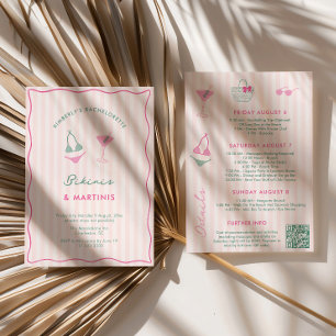 Invitación Trages de bikini dibujados a mano y fin de semana