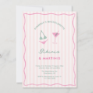 Invitación Trages de bikini dibujados a mano y fin de semana