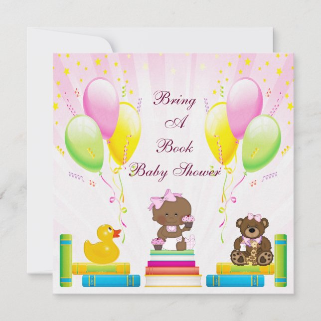 Invitación Traiga a libro el chica y las magdalenas étnicos (Anverso)