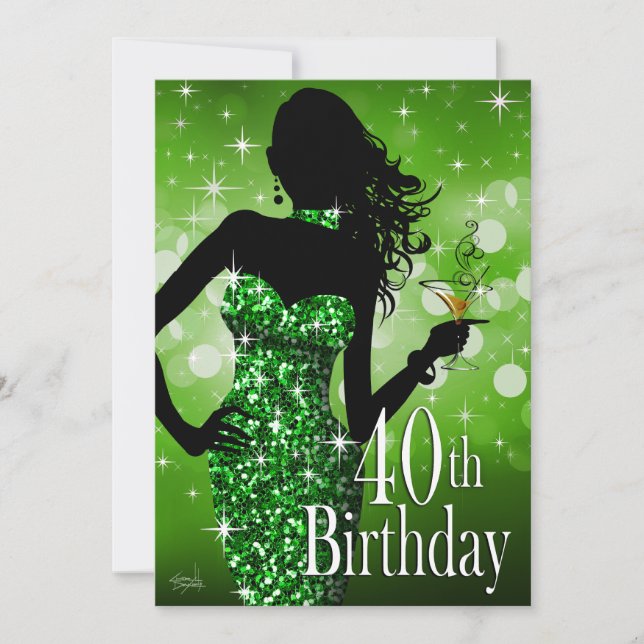 Invitación Traiga el verde del cumpleaños el | de la chispa (Anverso)