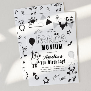 Invitación Traiga la fiesta de cumpleaños de Panda-Monium par