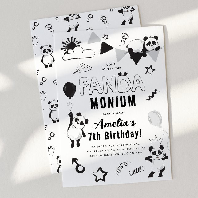 Invitación Traiga la fiesta de cumpleaños de Panda-Monium par (Subido por el creador)