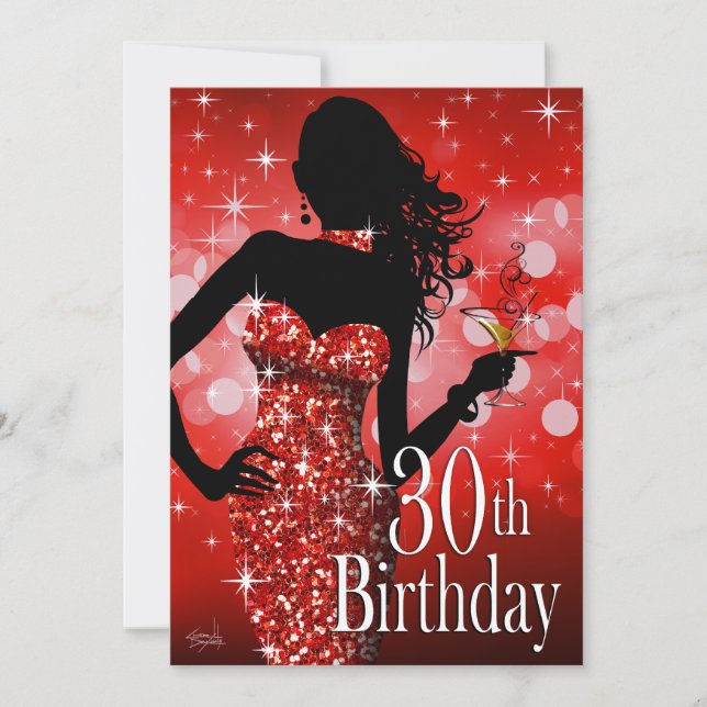Invitación Traiga rojo del cumpleaños el | de la chispa de (Anverso)