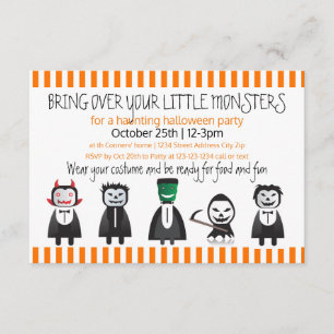 Invitación Traiga sobre su fiesta de monsters-3x5Halloween