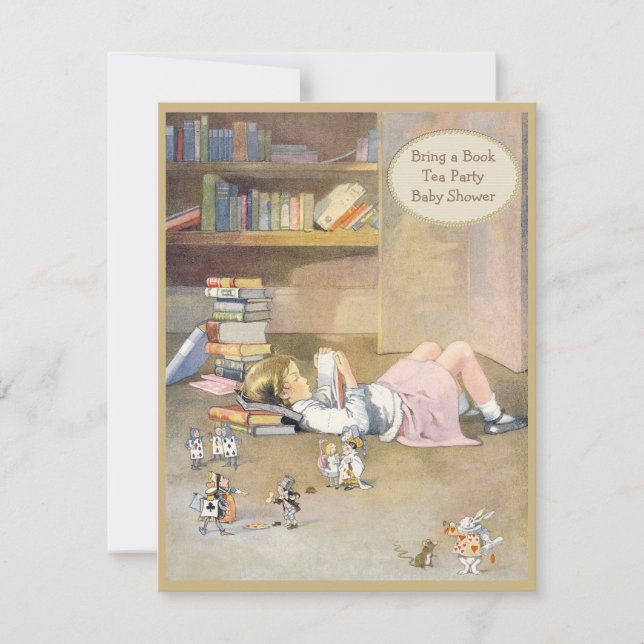 Invitación Traiga un libro Alicia en el país de las (Anverso)