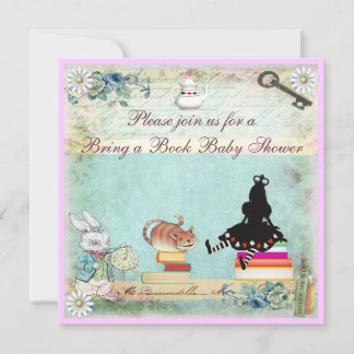 Invitación Traigan un libro Alice en el Baby Shower de la tie