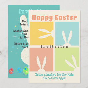 Invitación Traigan una canasta para que los niños recojan hue