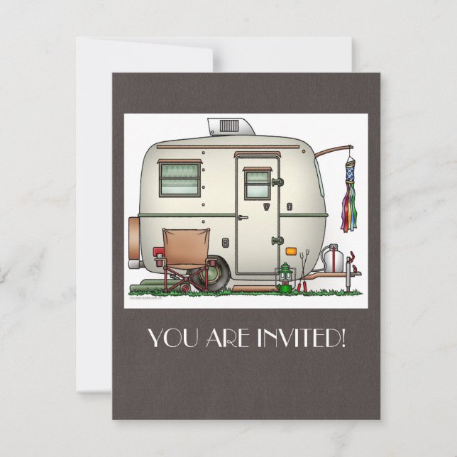 Invitación Trailer de viaje de campanario de huevo de vidrio  (Anverso)