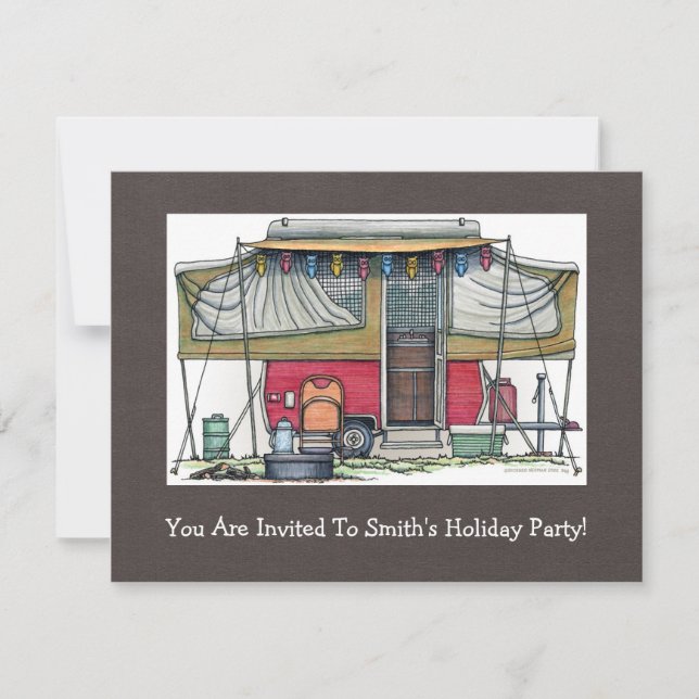 Invitación Trailer de viaje de campanario RV corto (Anverso)