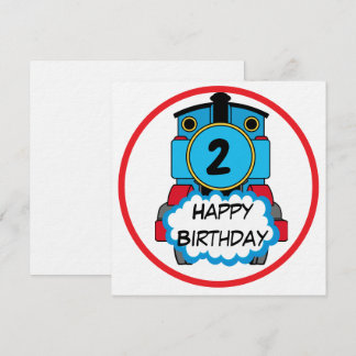 Invitación Train Happy Birthday round Sticker