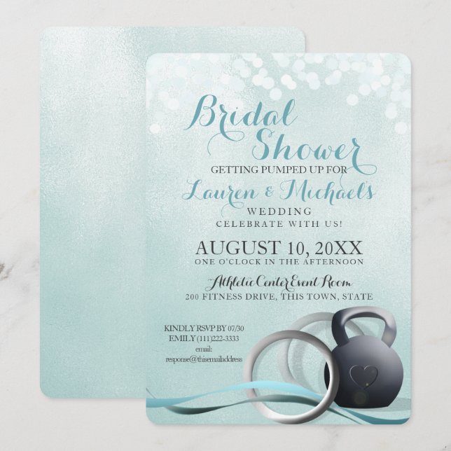 Invitación Trainer cruzado ducha de novia (Anverso / Reverso)
