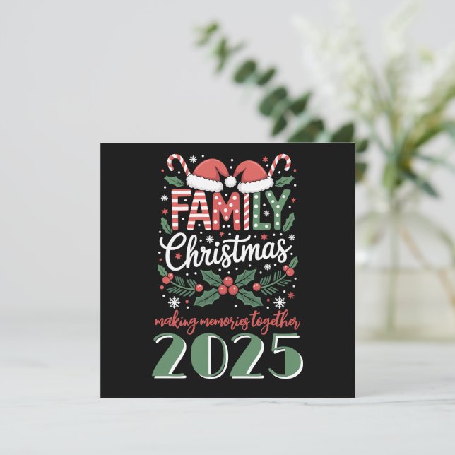 Invitación Traje a juego para Navidad familiar 2025 de Navida (Anverso de pie)