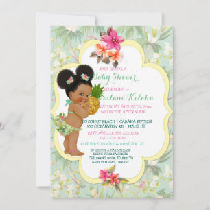 Invitación Traje de baño de bikini para niña tema tropical Lu