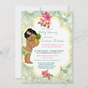 Invitación Traje de baño de bikini para niña tropical Luau ha