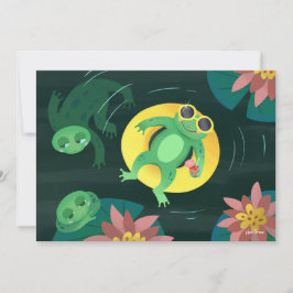 Invitación Traje de baño Rana Gafas de sol Amarillas DIY En b