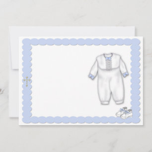 Invitación Traje de Bautizo Azul