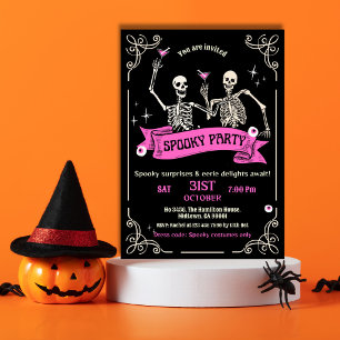 Invitación Traje de Cocktail de Fiesta de Halloween Esqueleto