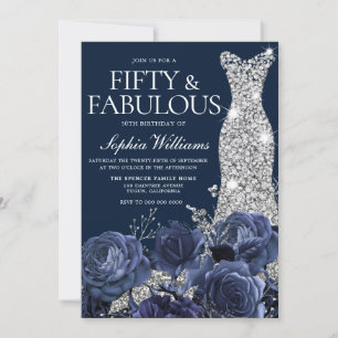 Invitación Traje de diamante de la Marina Cincuenta y Fabulos