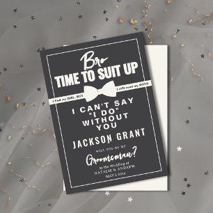 Invitación Traje de esmoquin simple de negro y blanco para pa