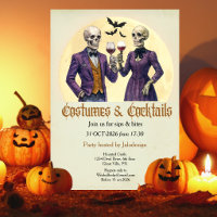 Traje de esqueleto elegante cóctel fiesta de Hallo