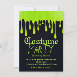 Invitación Traje de fiesta de Halloween con baba verde que go