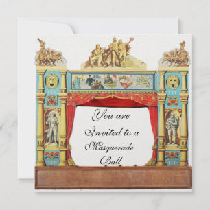 Invitación TRAJE DE MÁSCARA DE MARDI GRAS FIESTA DE TEATRO Bl