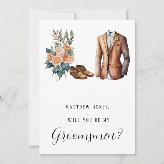 Invitación Traje De Terracota Green Man Serás Mis Madres (Anverso)