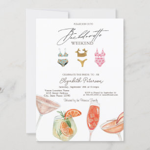 Invitación Trajes de Baño Cócteles Despedida de Soltera