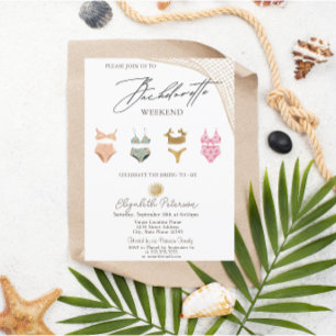 Invitación Trajes de baño Fiesta de soltera en la playa tropi