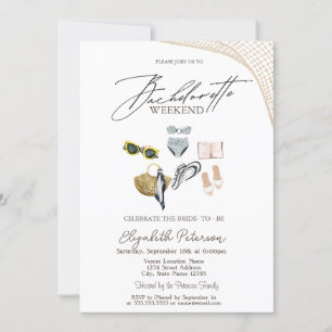 Invitación Trajes de baño Fiesta de soltera en la playa tropi