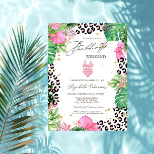 Invitación Trajes de Baño Palma Hibisco Despedida de Soltera